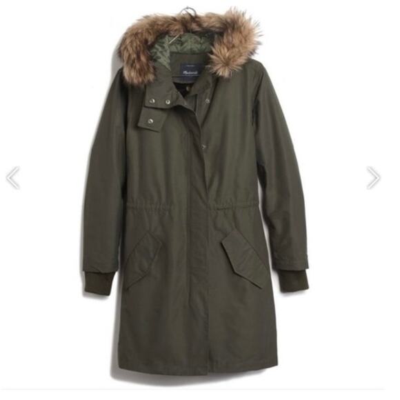 Madewell Olive Green Utility Field Anorak Parka Indie Sleaze Size Small - Picture 1 of 8